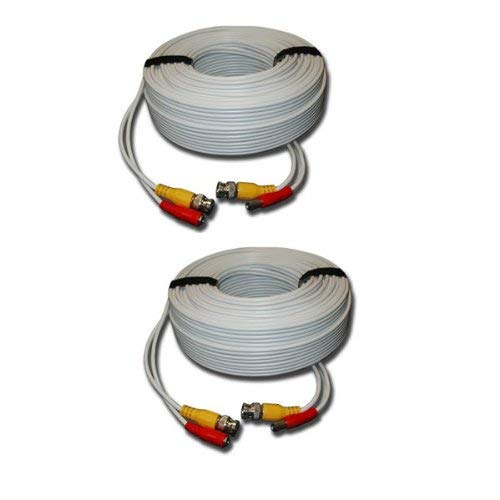 100ft Pre-made All-in-One Siamese CCTV Security Camera BNC Video and Power Cable for Surveillance System (Pack of 2)