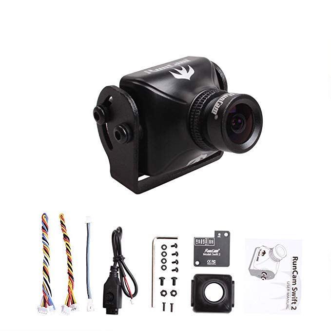 RunCam Swift 2 600TVL FPV Camera Integrated OSD 2.1mm Lens DC 5-36V Support Audio (Black)