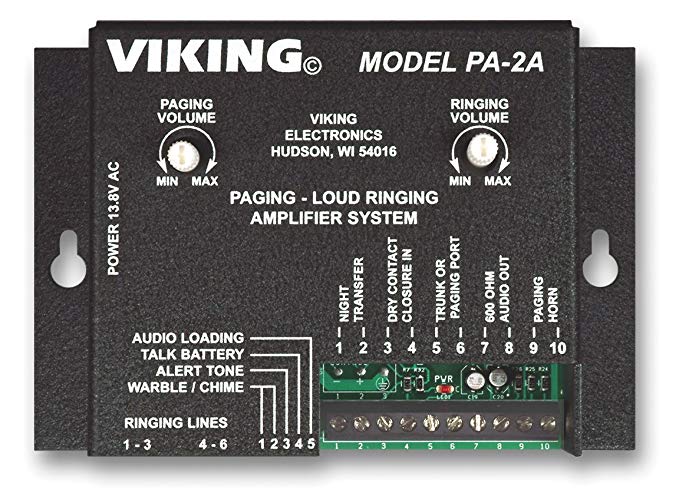 Viking PA-2A Paging/Loud Ringer Amplifier (includes 25AE horn)