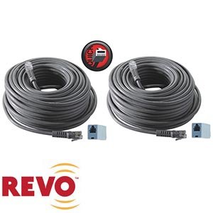 REVO 2-Pack 100ft Expansion Cables One Cable Supplies Power, Data and Video