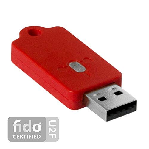 Bluink Key (Red) - FIDO U2F Security Key, OTP Generator, and Local Password Manager