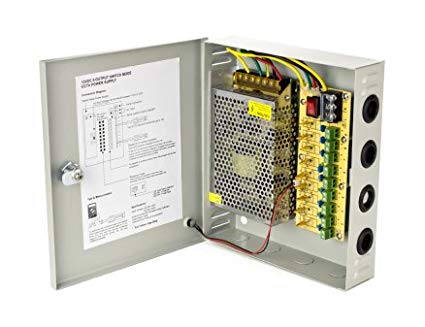 CCTV Power Supply Distribution Box, 12V 10 Amps, 9 Channels