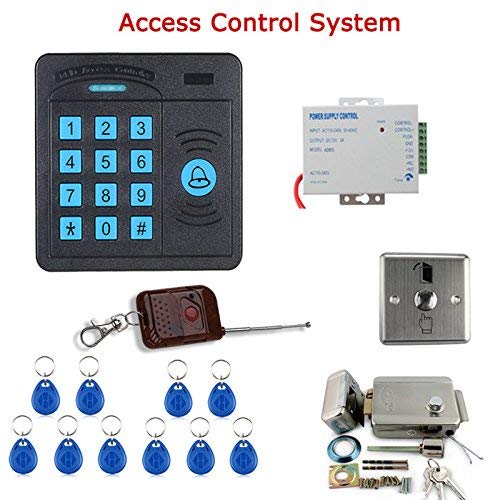 MOUNTAINONE Door Access Control System Controller ABS Case RFID Reader Keypad Remote Control 10 ID cards Electric Door Lock SY5100R-C