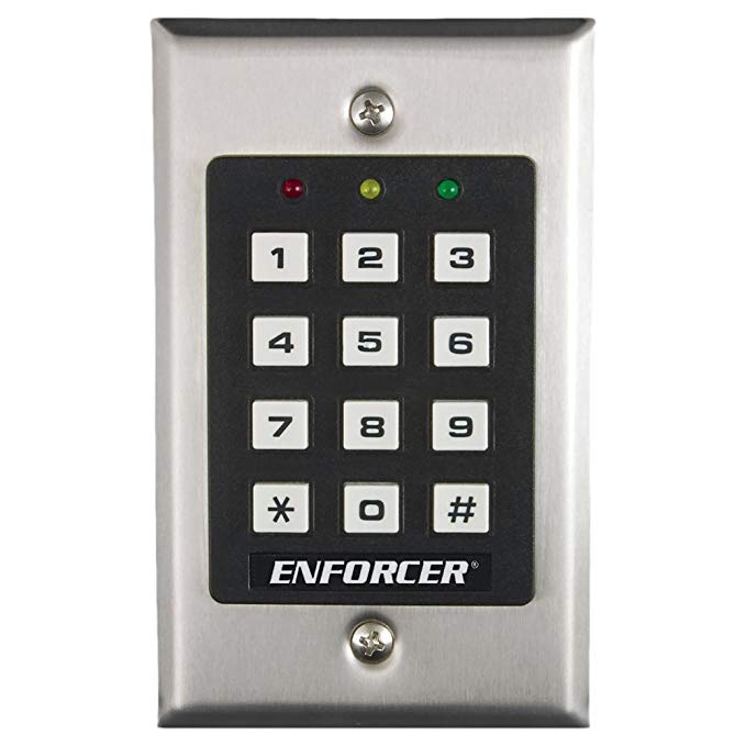 SECO-LARM SK-1011-SDQ ENFORCER Access Control Keypad, Up to 1,000 possible user codes (4-8 digits), Output can be programmed to activate for up to 99,999 seconds (nearly 28 hours)