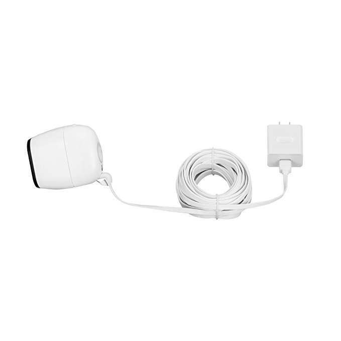 Online-Enterprises 20 foot charging Power Cable- Fits , Arlo Pro, Arlo Pro 2 , Arlo GO -Indoor/Outdoor flat cable, Weatherproof (White charging/power cord with White plug)