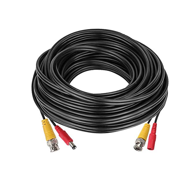 A-ZONE 50 Feet BNC Video and Power CCTV Security Camera Cable AHD Camera & DVR,1-Pack