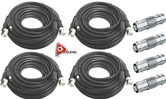 ACELEVEL 4PK RG59 PREMIUM UL LISTED 100FT CAB FOR SDI SWANN SYSTEMS BLACK COLOR