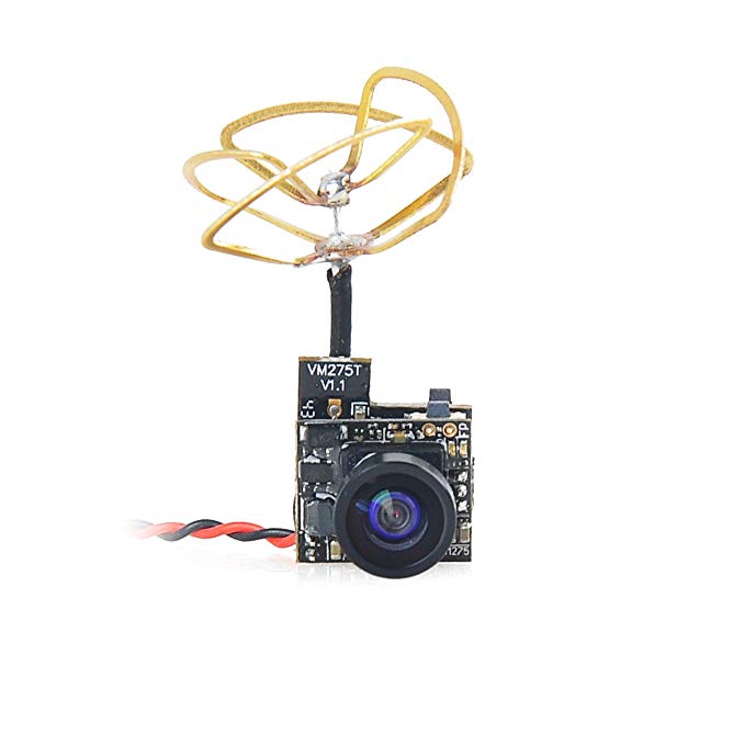 Crazepony FPV Tiny Whoop Camera 5.8G 40CH 25mW Transmitter with Circular Polarized Clover Leaf Antenna for Blade Inductrix etc