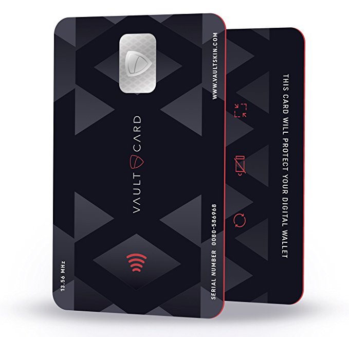 VAULTCARD - RFID Blocking & Jamming Credit & Debit Card Protection for your wallet and passport / NFC Jamming card, protects several cards at the same time