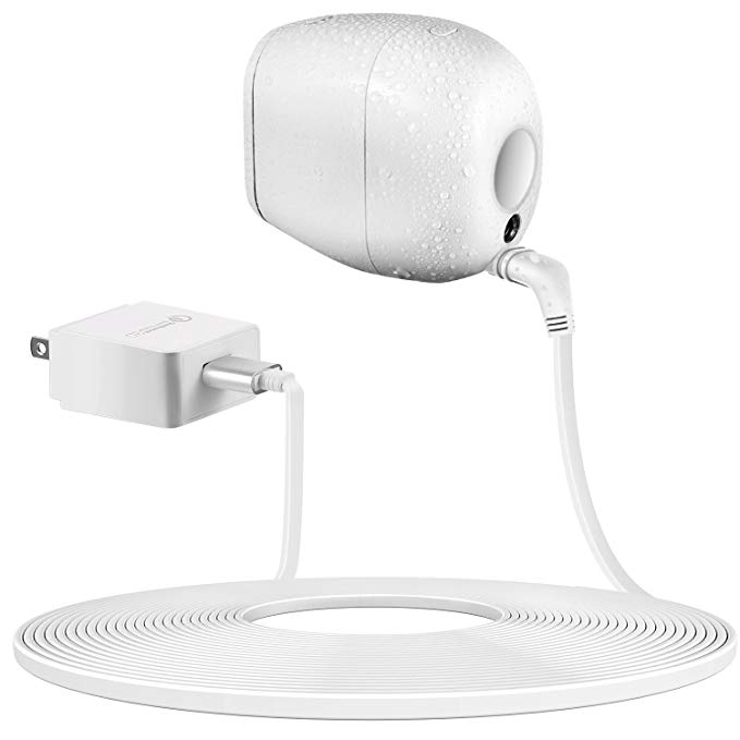 Frienda Weatherproof Outdoor 23 Feet/7 m Power Cable with Quick Charge 3.0 Power Adapter Compatible with Arlo Pro and Arlo Pro 2 to Continuously Operate Your Arlo Camera (White)