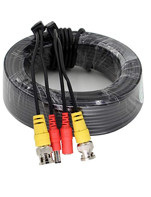 Aiposen BNC Video and Power Cable Wire Cord with Connector for CCTV Security Camera(40Meters)