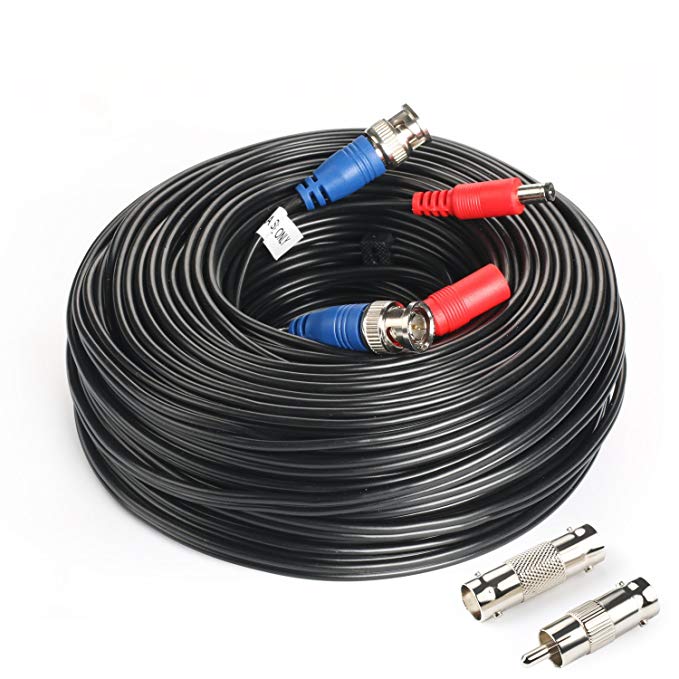 SHD 200Feet BNC Vedio Power Cable Pre-Made Al-in-One Camera Video BNC Cable Wire Cord for Surveillance CCTV Security System With Connectors(BNC Female and BNC to RCA)