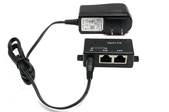 Gigabit PoE Injector for Power over Ethernet - WS-GPOE-1-48v15w with 15 Watts of Power At 48 Volts for 802.3af Devices - Always on