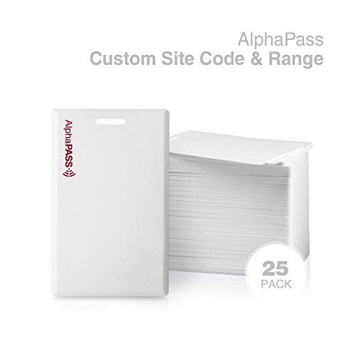 Same Day Custom Programmed AlphaPass Clamshell Proximity Card for Access Control. Replaces HID 1326 ProxCard II. Standard 26 bit H10301 Format. Choose your Facility Code & Range. (25 Pack)