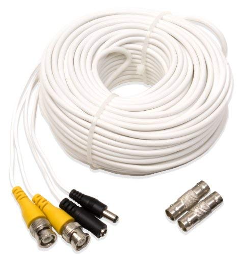 Q-See QS100B | UL Rated E475392 Video & Power Cable | Extend Your Original Camera Cable | Prevent Video Loss & Interference | 100 ft BNC Male Cable with 2 Female Connectors