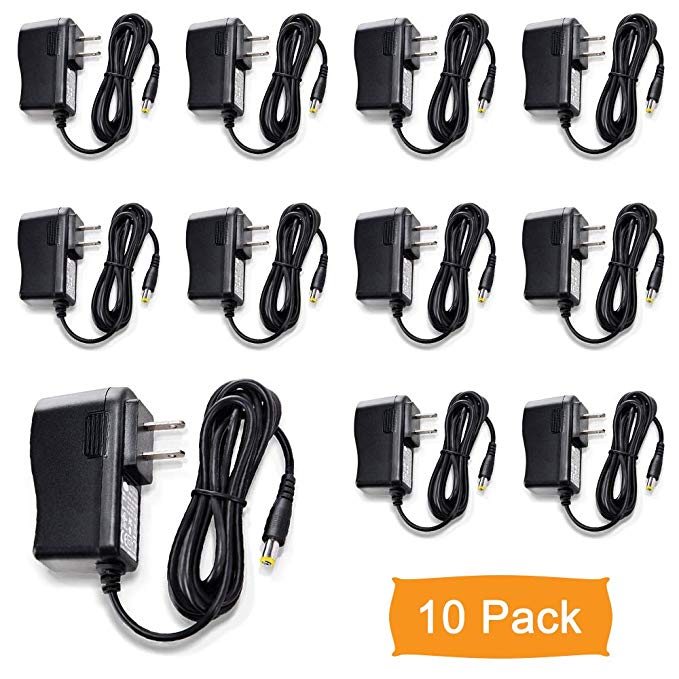 Gawker 10 Pack DC12V 1A UL listed Power Supply Adapter for CCTV Cameras