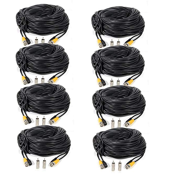 ATC 8 PACK 100 Feet security camera bnc video power cable wire cord for cctv dvr surveillance system